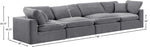 Comfy - Velvet Modular Sofa 4 Seats
