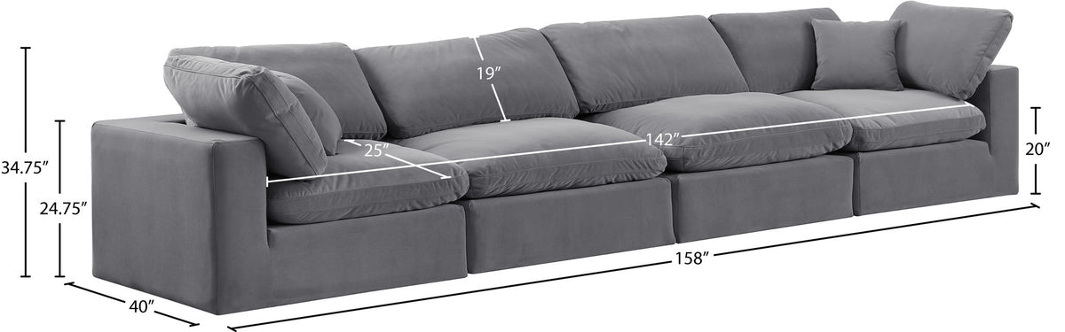 Comfy - Velvet Modular Sofa 4 Seats