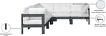 Nizuc - Outdoor Patio 5 Piece Modular Sectional With Gray Frame