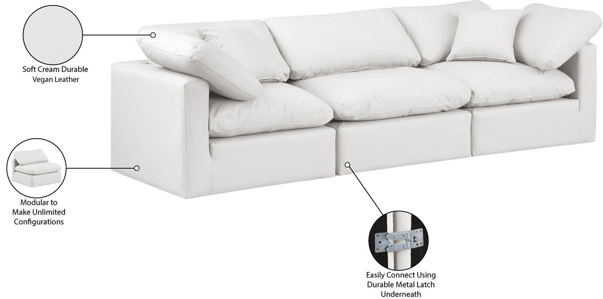 Indulge - Faux Leather 3 Seat Modular Sofa