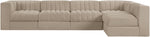 Rummi - Velvet Performance Fabric Upholstered 5 Piece Modular Sectional, L-Shaped (Right)