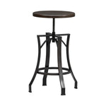 Winslow - Adjustable Height Metal Barstool With Wood Seat - Walnut