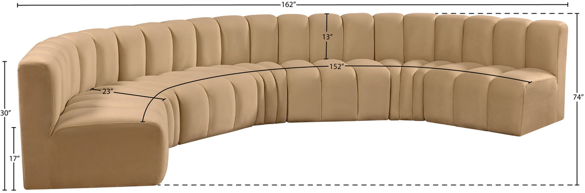 Arc - Velvet 7 Piece U-Shaped Modular Sofa