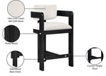 Sacha - Velvet Stool With Black Base