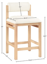 Roundhill - Faux Leather Counter Stool - Natural Frame
