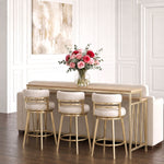 Santorini - 72" Rectangle Wood Console Table - Natural / Brando Brass