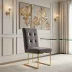 Legend Modern Grey Fabric & Gold Dining Chair (Set of 2) by VIG Furniture - View 6
