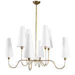 Elle - 8 Light Chandelier - Brass / White