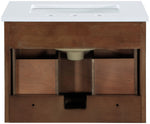 Leonardo - Engineered Stone And Solid Wood 24" Wall Mounted Bathroom Vanity