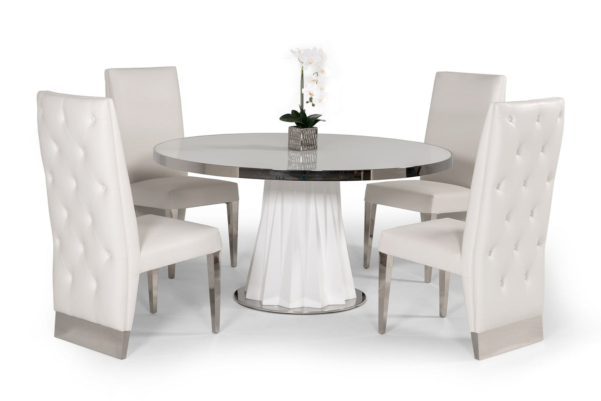 Cabaret Modern White Round Dining Table by VIG Furniture - View 4