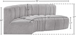 Arc - Boucle Fabric 3 Piece Modular L-Shaped Sofa