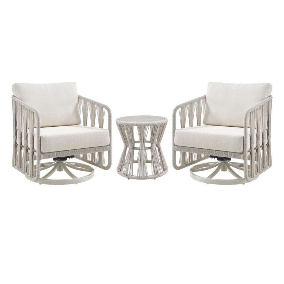 Breeze - Powder Coated Metal Outdoor Conversation Set With Cushions
