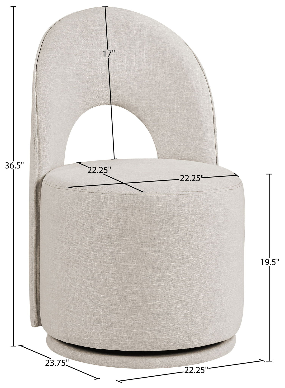 Cirelle - Linen Textured Performance Fabric Dining Chair (Set of 2)