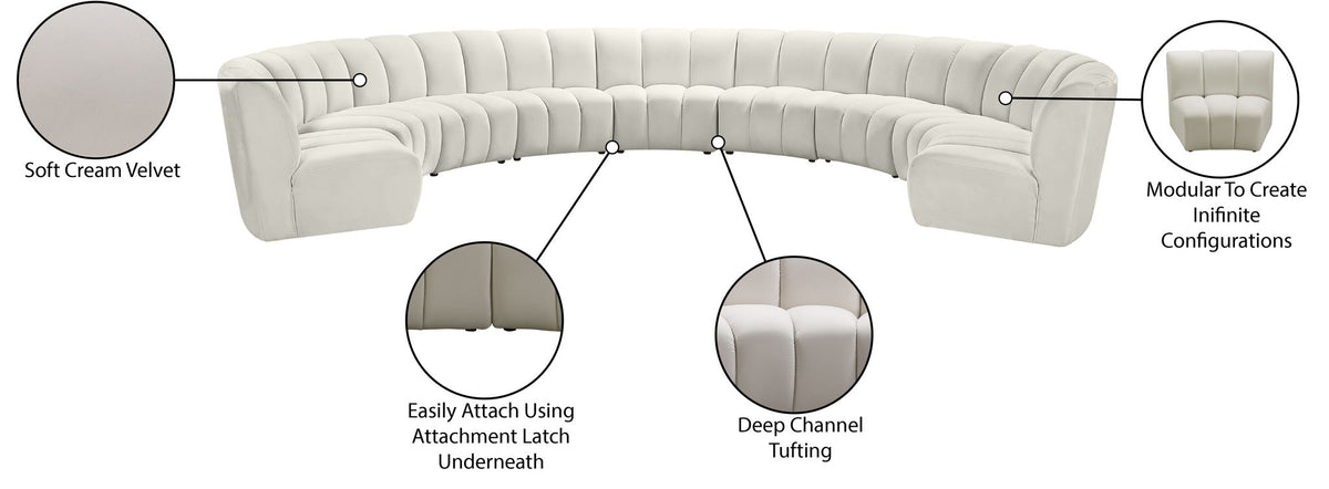Infinity - 9 Piece Velvet Modular Sectional