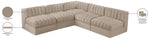 Rummi - Armless Velvet Performance Fabric Upholstered 5 Piece Modular Sectional