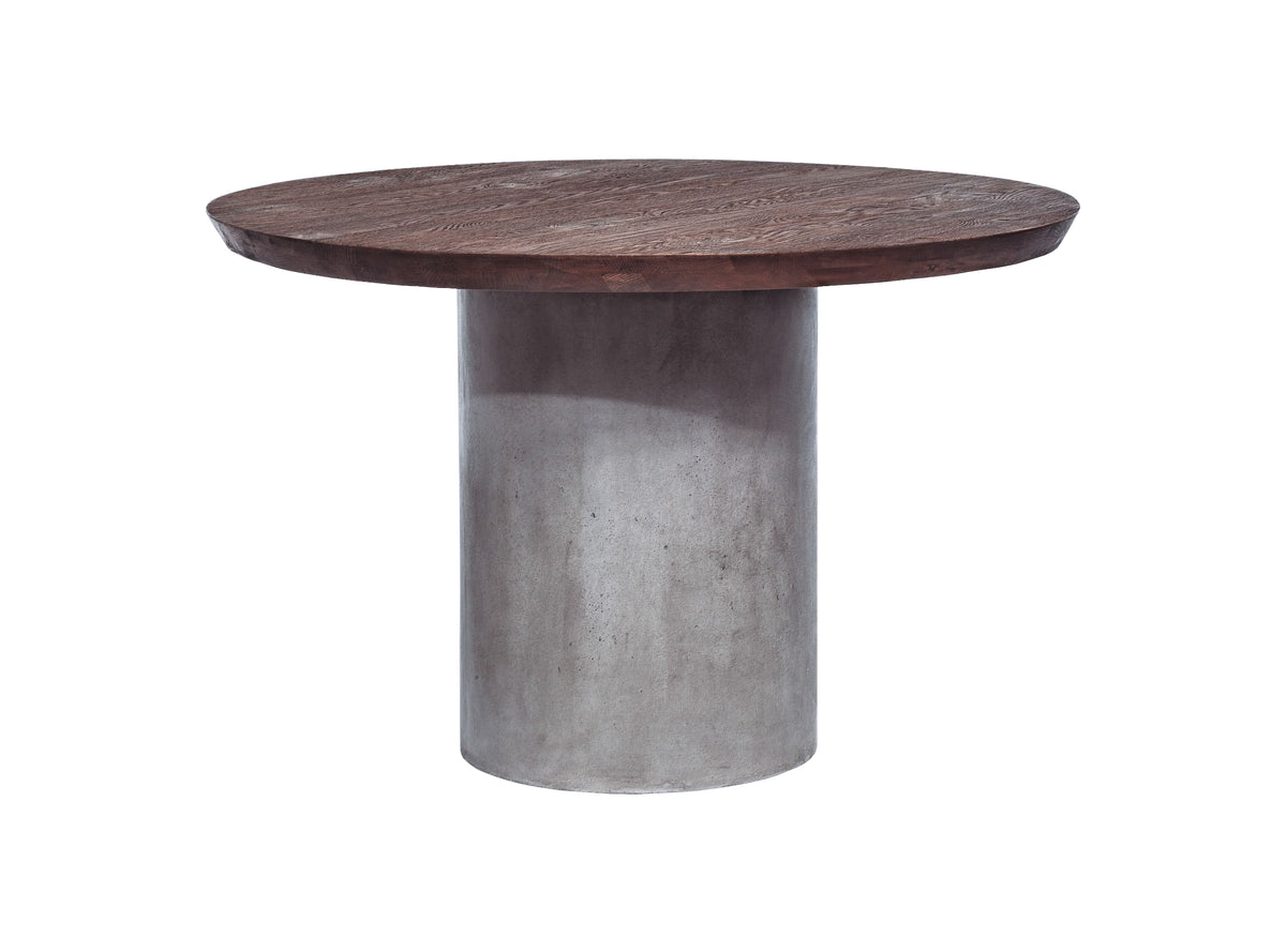 Renzo Modern Round Oak & Concrete Dining Table by VIG Furniture - View 4