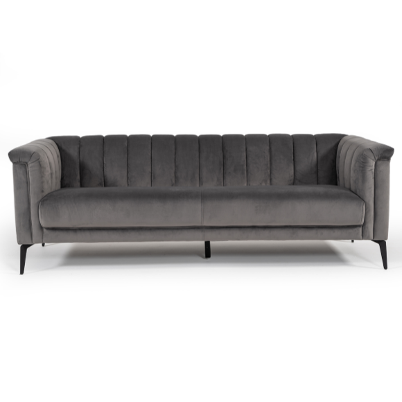 Jeremy Modern Grey Velvet Sofa by VIG Furniture - View 1