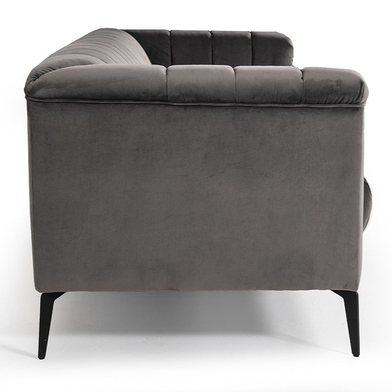 Jeremy Modern Grey Velvet Sofa by VIG Furniture - View 5