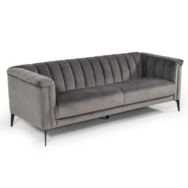 Jeremy Modern Grey Velvet Sofa by VIG Furniture - View 4