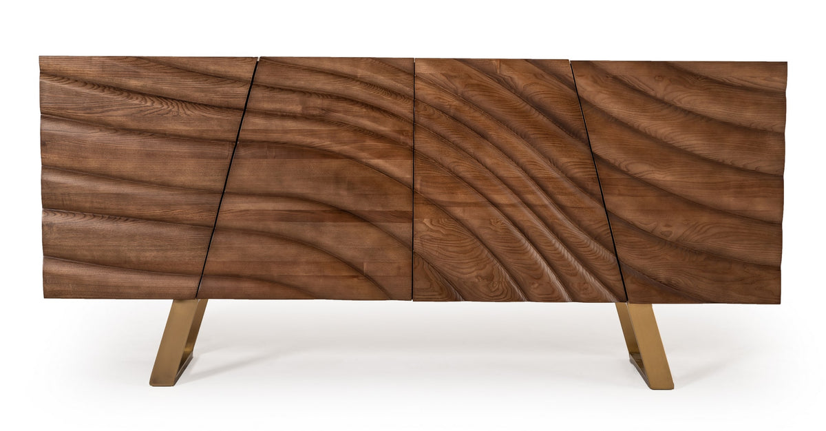 Finley Mid-Century Walnut & Gold Buffet by VIG Furniture - View 2