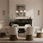Marlowe - Linen Textured Fabric Upholstered Swivel Dining Side Chair - Stained Brown