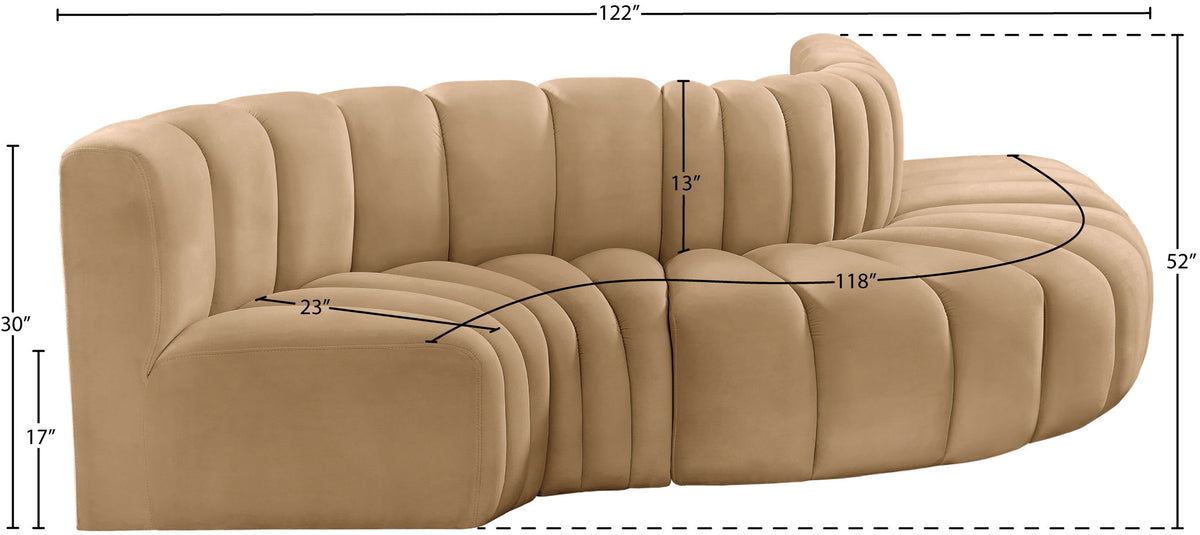 Arc - Velvet 5 Piece Modular Sofa