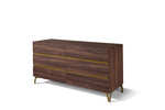 Eastern King Calabria Modern Walnut & Green Velvet Bedroom Set