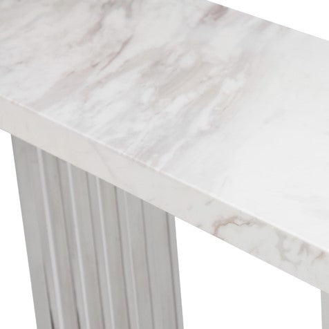 Kingsley Modern Marble & Stainless Steel Console Table by VIG Furniture - View 7