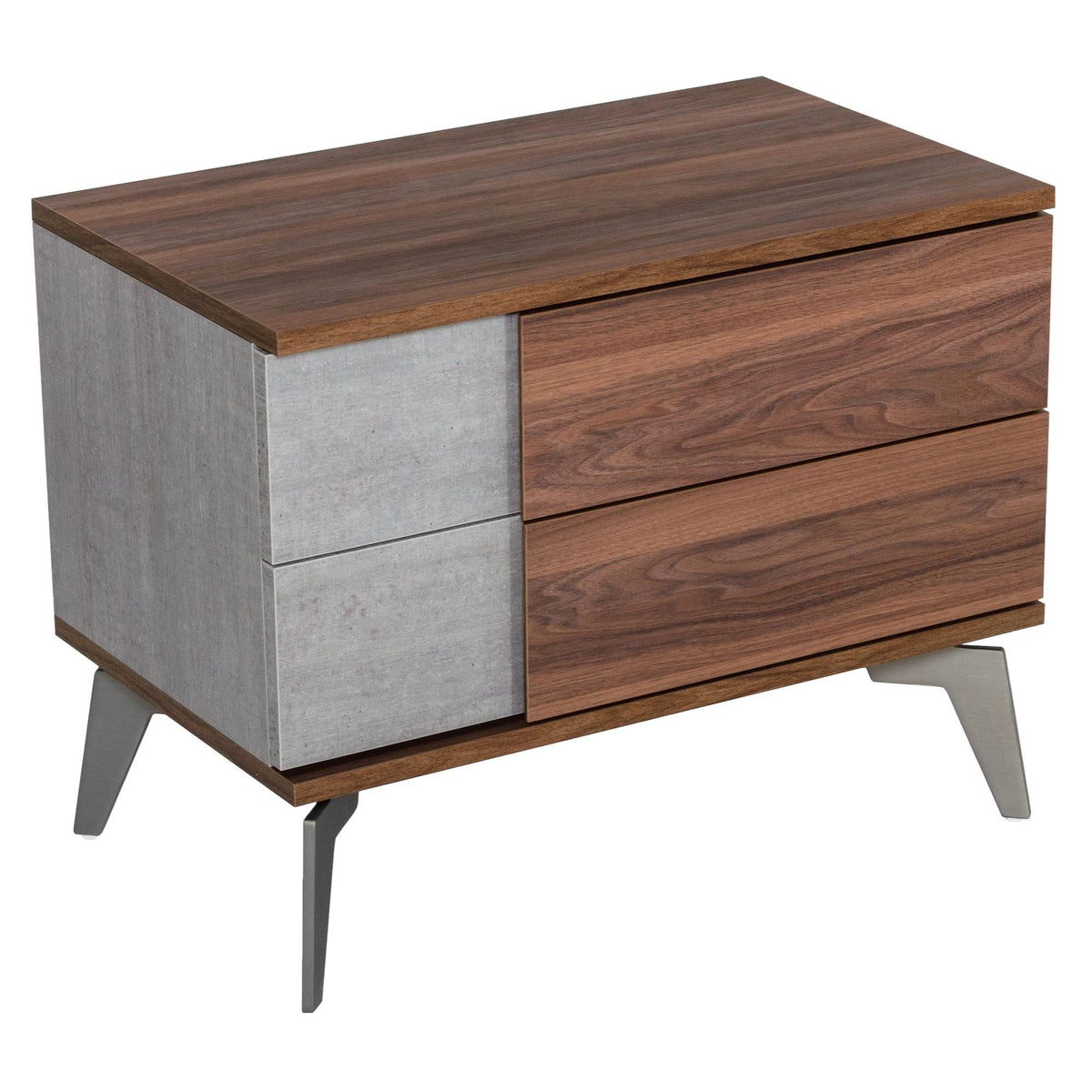 Eastern King Palermo - Italian Modern Faux Concrete & Noce Bodrum 4-Piece Bedroom Set