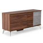 Eastern King Palermo - Italian Modern Faux Concrete & Noce Bodrum 4-Piece Bedroom Set