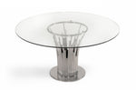 Paxton - Modern Round Glass & Stainless Steel Dining Table by VIG Furniture - View 5