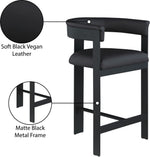 Romeo - Faux Leather Counter Stool With Black Base (Set of 2)
