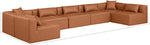 Cube - 7 Piece Modular U-Shaped Sectional - Cognac