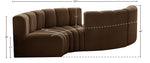 Arc - Velvet 4 Piece Curved Modular Sofa