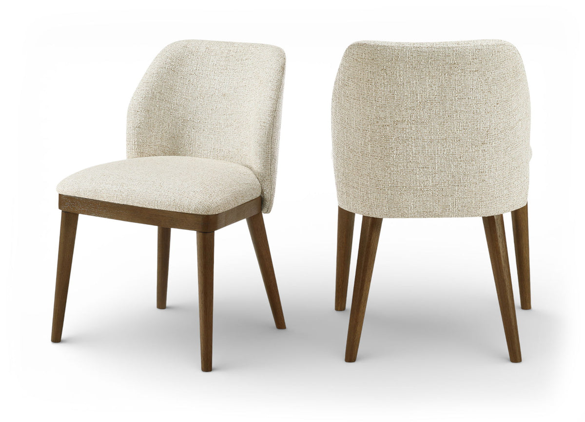 Valeo - Linen Textured Fabric Upholstered Dining Chair (Set of 2) - Painted Brown Base