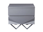 Duke Modern Grey & Black Gun Chrome Nightstand by VIG Furniture - View 1