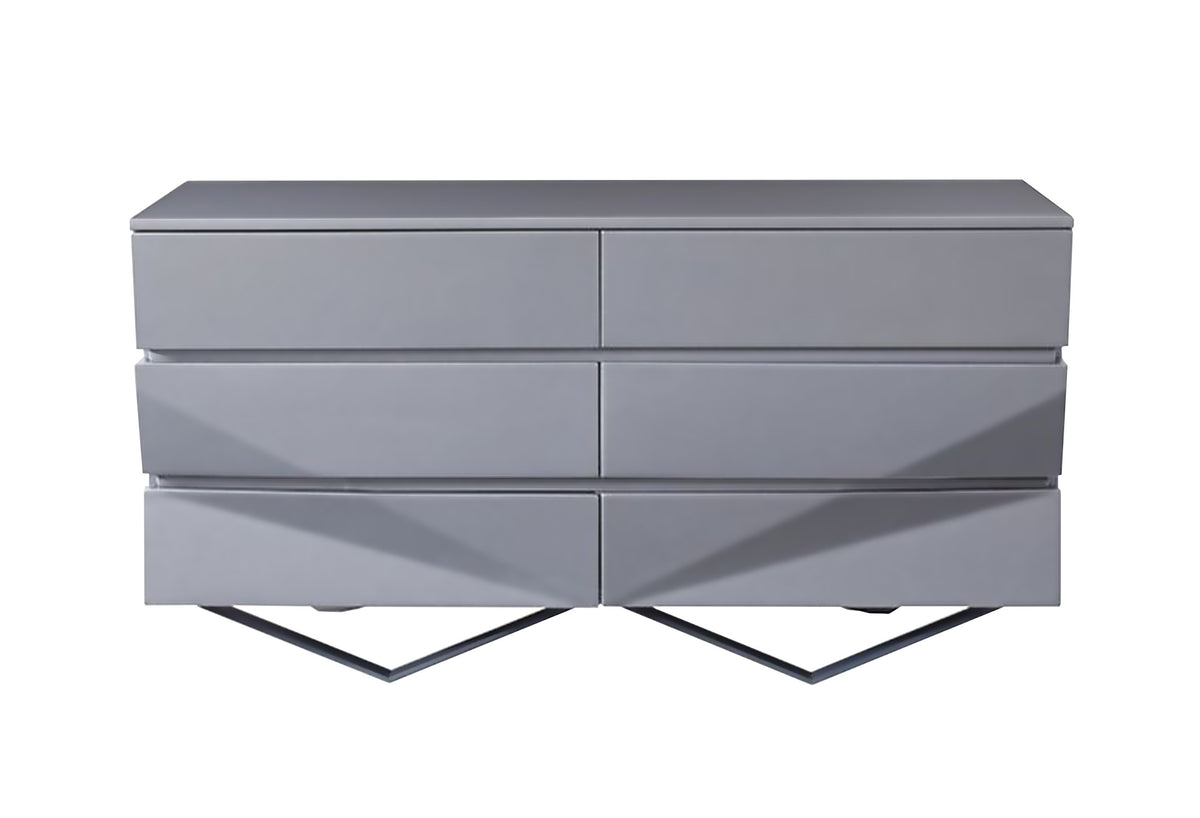 Duke Modern Grey & Black Gun Chrome Dresser by VIG Furniture - View 1