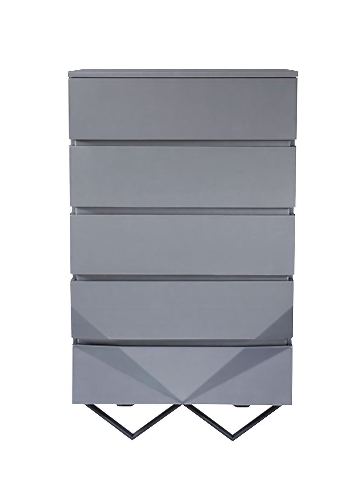 Duke Modern Grey & Black Gun Chrome Chest by VIG Furniture - View 1