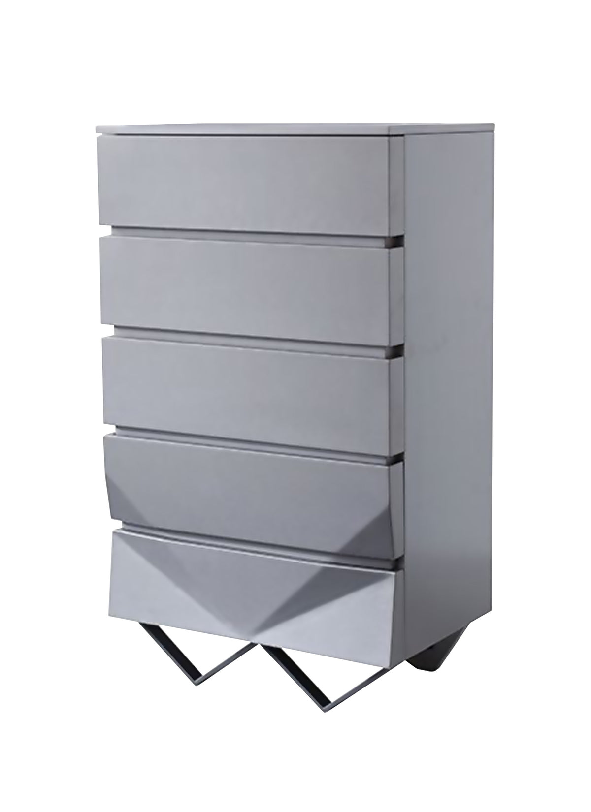 Duke Modern Grey & Black Gun Chrome Chest by VIG Furniture - View 2
