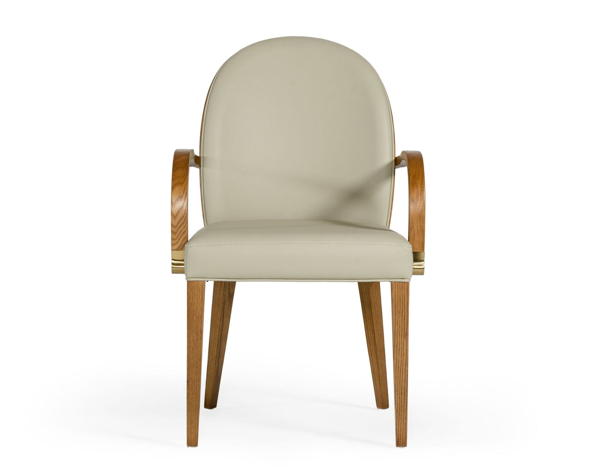 Rexford Modern Beige & Walnut Dining Armchair by VIG Furniture - View 2