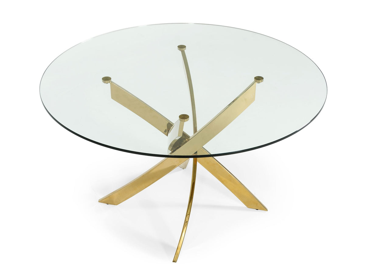 Pyrite - Modern Round Glass Dining Table by VIG Furniture - View 3