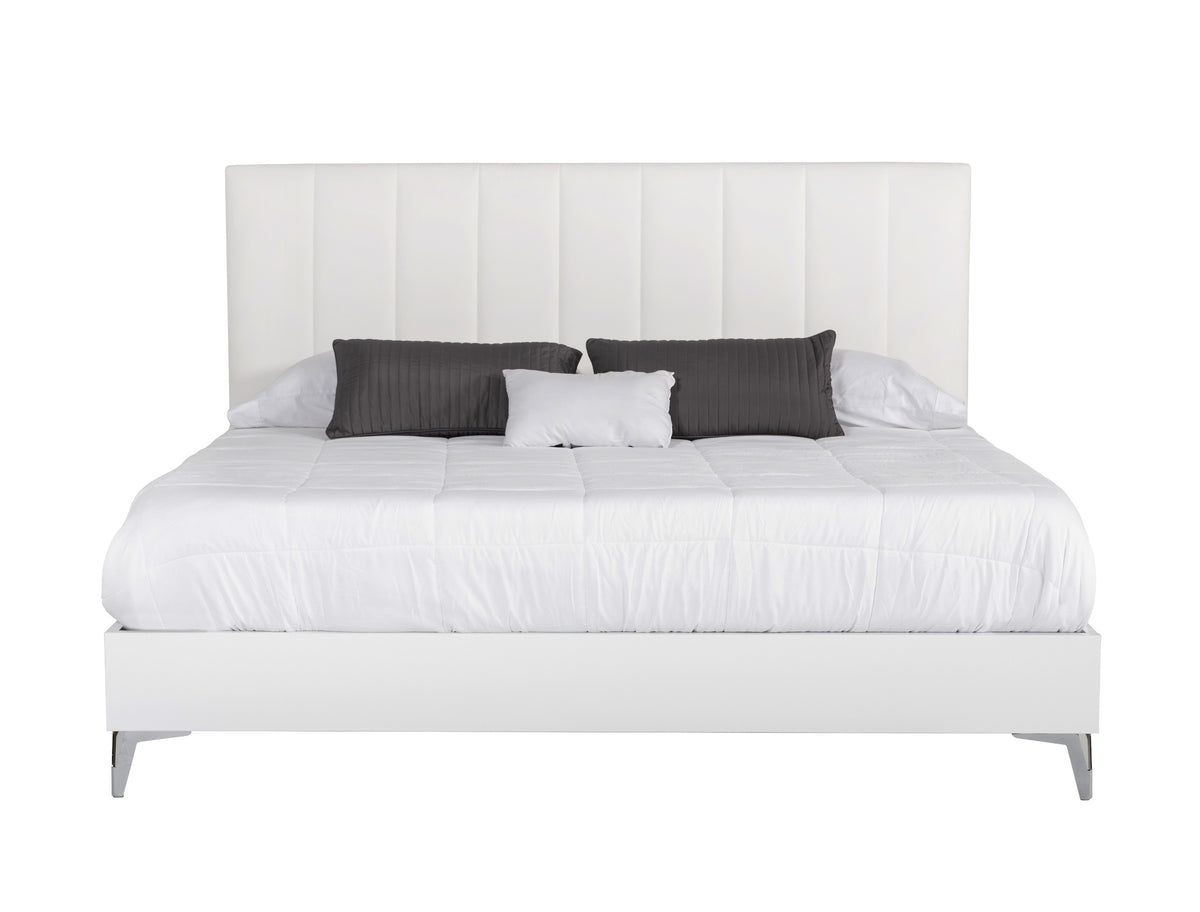 Angela - Italian Modern White Eco Leather Bed by VIG Furniture - View 1