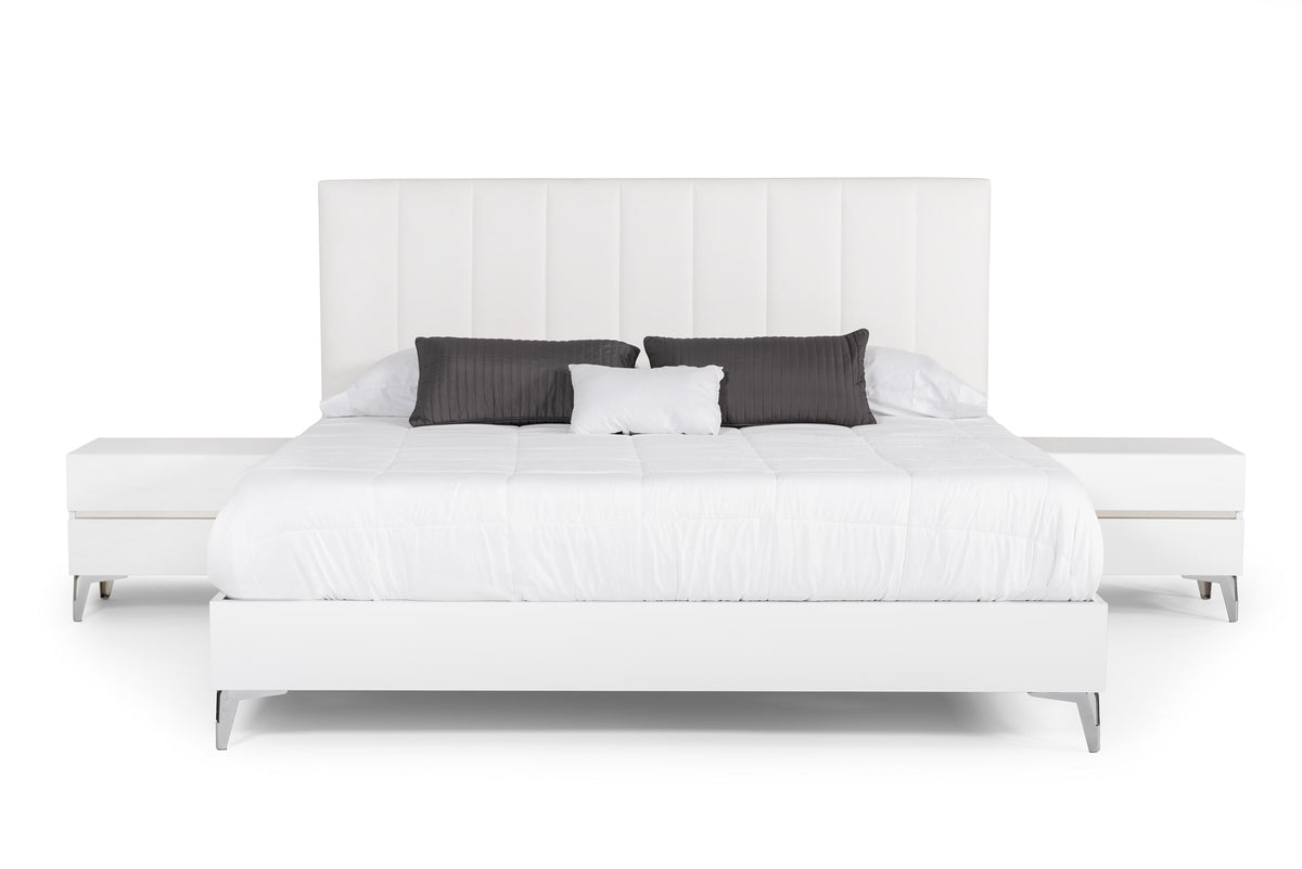 Angela - Queen Italian White Eco Leather Bed by VIG Furniture - View 1