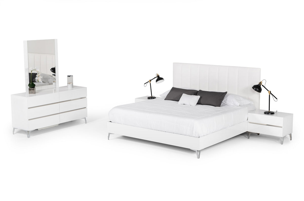 Angela - Italian Modern White Eco Leather Bed by VIG Furniture - View 2