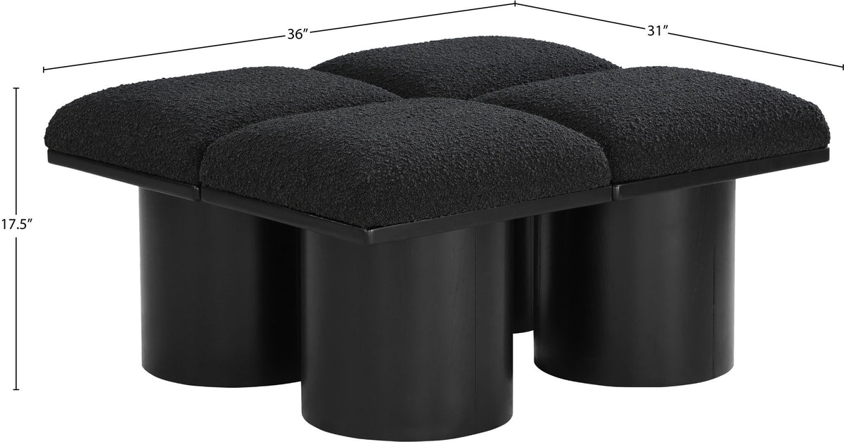 Pavilion - 4 Piece Modular Bench With Black Base