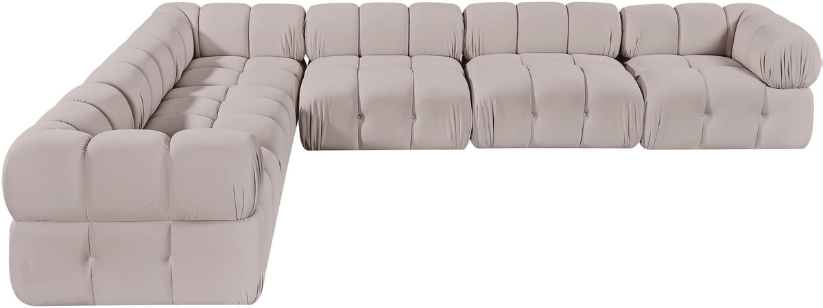 Orin - L-Shaped Velvet 6 Piece Modular Sectional