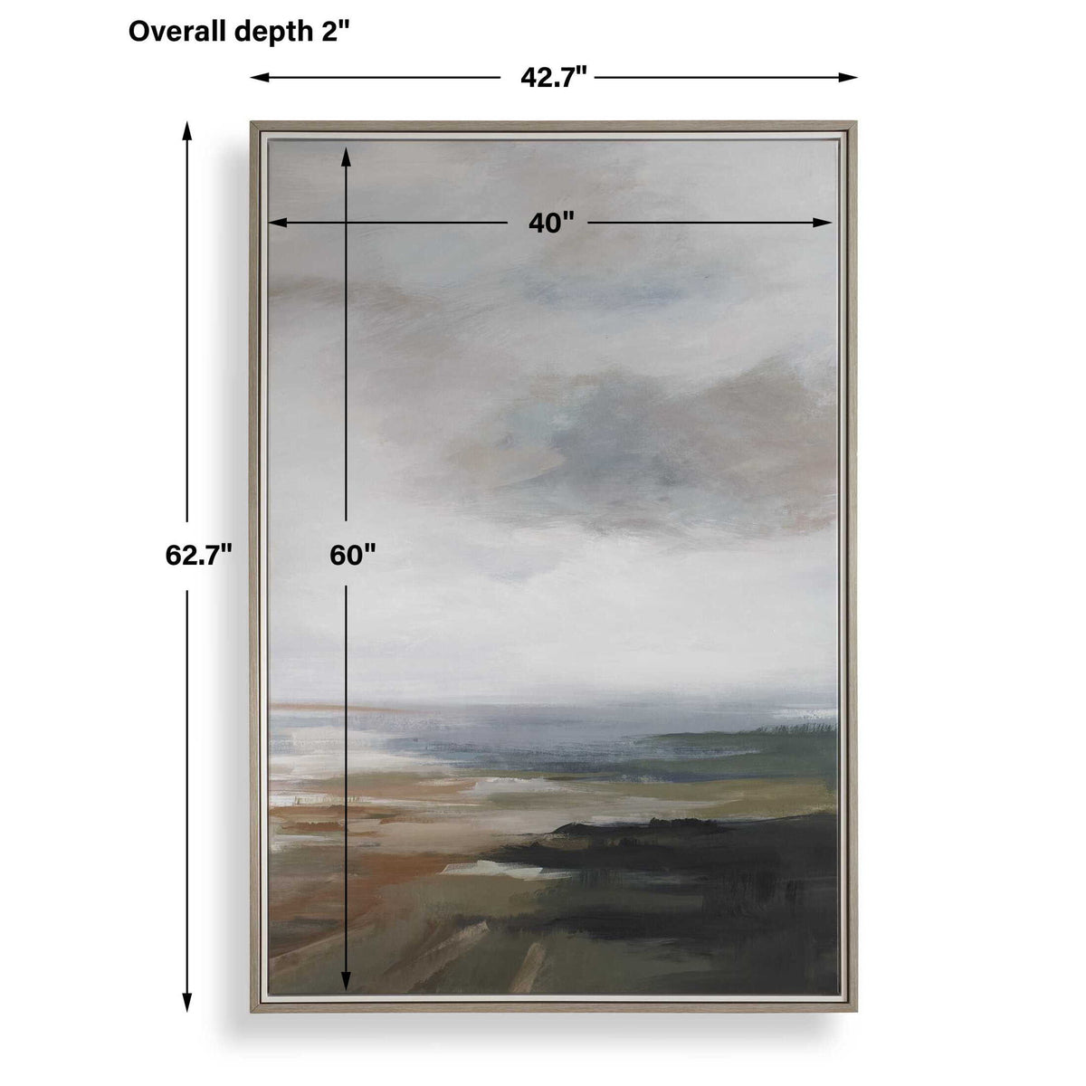 Lowlands - Framed Landscape Print - Black / Blue / Brown / Orange / White / Yellow
