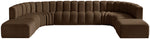 Arc - Velvet 10 Piece Modular Sofa - Brown