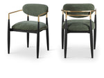 Riccio - Fabric Dining Arm Chair (Set of 2) - Black And Gold Frame