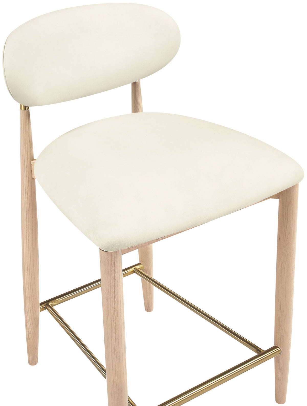 Riccio - Stool - Natural And Gold Frame